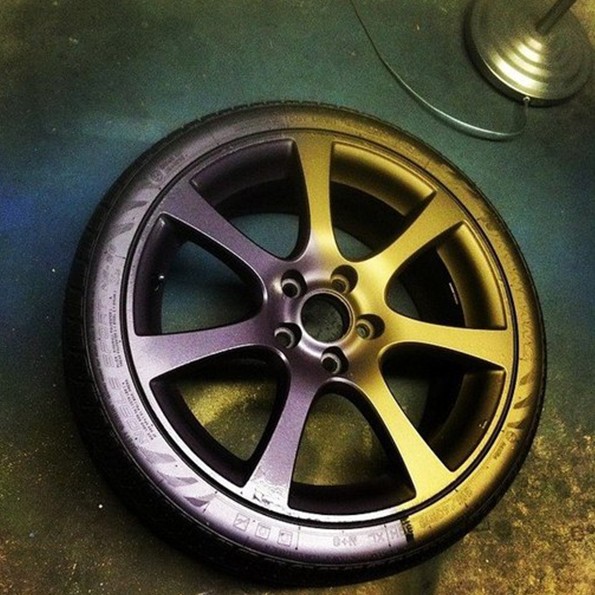 Pearlescent film spraying